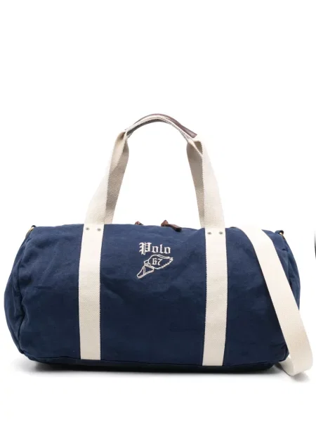Portofel Polo Ralph Lauren din poplin cu imagine în carouri albastru