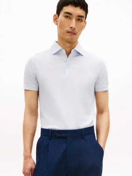 Tommy Hilfiger Polo | mercerizat albastru