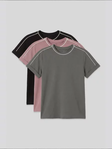 Tommy Life Majica siva / sivkasto ljubičasta mauve crna
