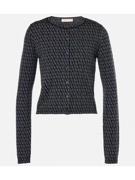 Kardigan Valentino wełniany szary