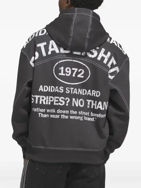 Sznurek ściągający kołnierzykowy podkoszulka Adidas w paski czarna