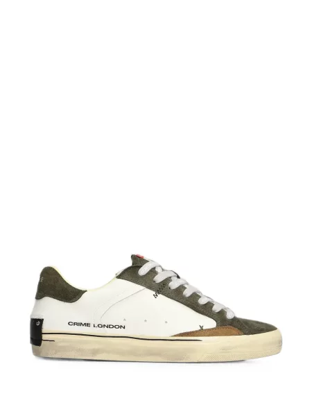 Sneakerși Crime London zdrențuiți alb