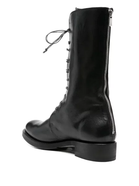 Botine Shoto cu șireturi din piele negru