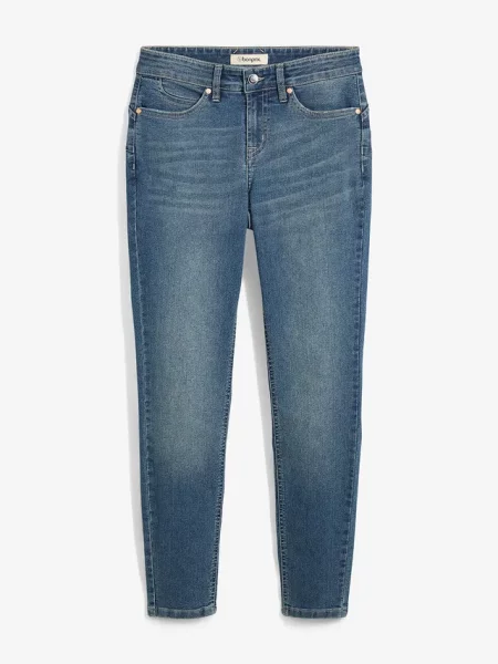 Jeansy skinny mid waist ze stretchem niebieskie
