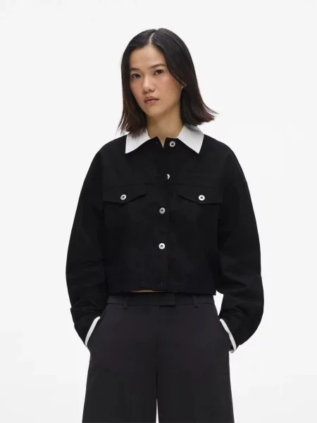 KARL LAGERFELD JEANS Prechodná bunda čierna biela