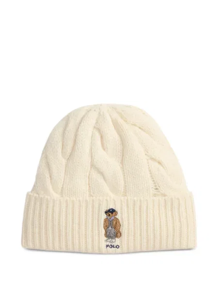 Căciulă Polo Ralph Lauren cu broderie cu dungi cowboy roșu