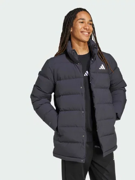 Переработанный пуховик Adidas черный