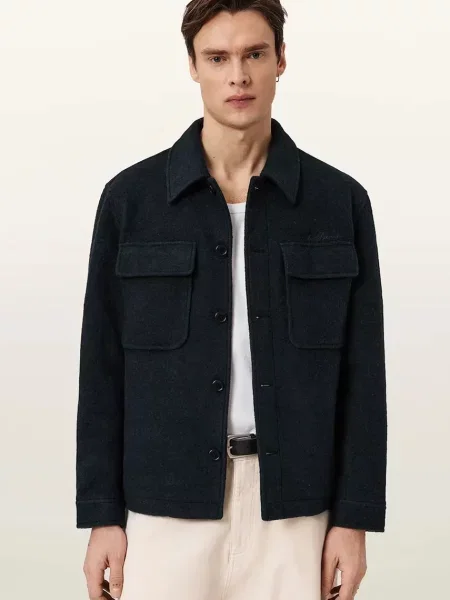 AllSaints kurtka koszulowa z dodatkiem wełny CAYSON