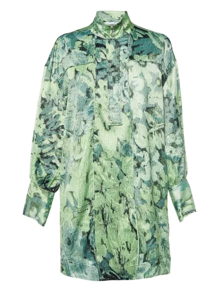 Rochie midi Ganni cu model floral cu imagine verde