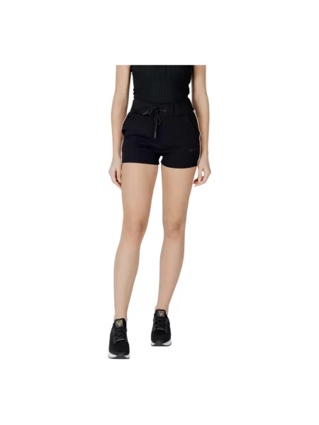 Lniane szorty Guess wiązane czarne