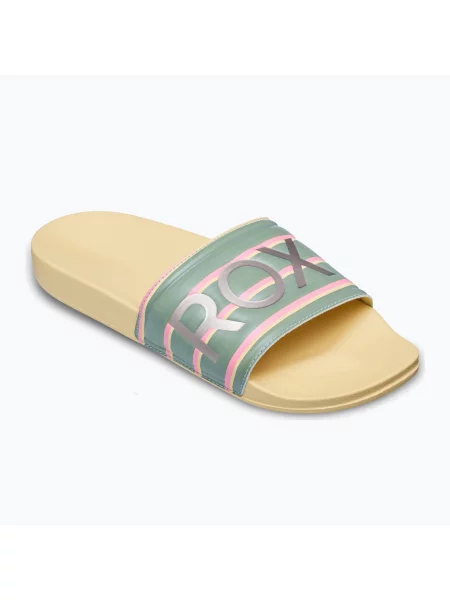 Șlapi pentru femei ROXY Slippy II Printed gold haze