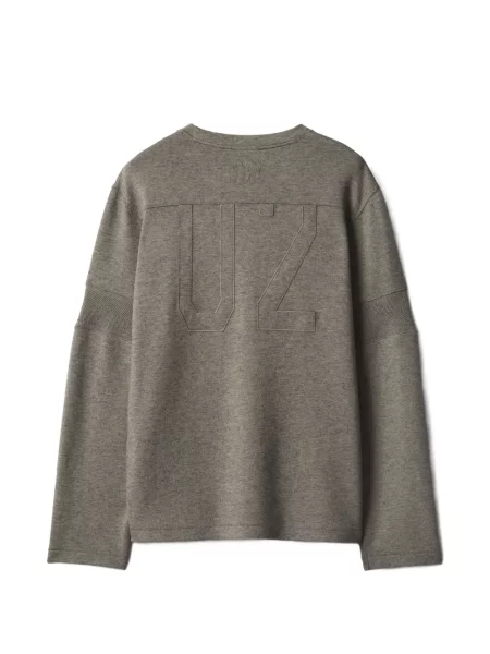 Lung tricou Maison Kitsune cu aplicații gri