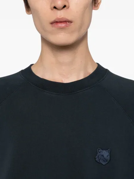 Hanorac Maison Kitsune cu broderie albastru