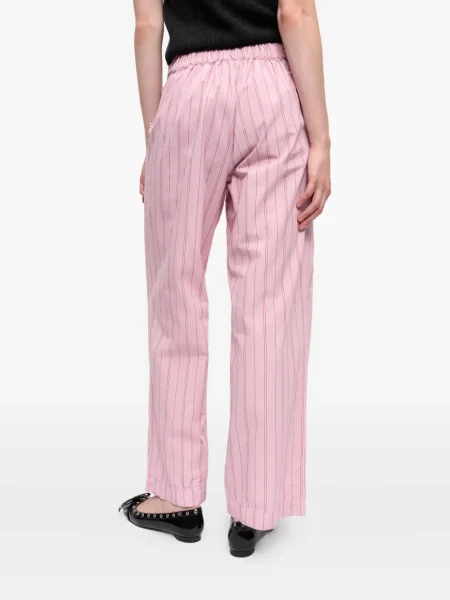 Pantaloni Ganni cu dungi roz
