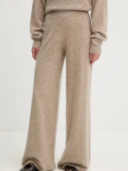 Кашемірові спортивні штани BOSS однотонні бежевий