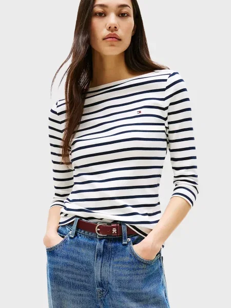 Смугастий лонгслів Tommy Hilfiger білий