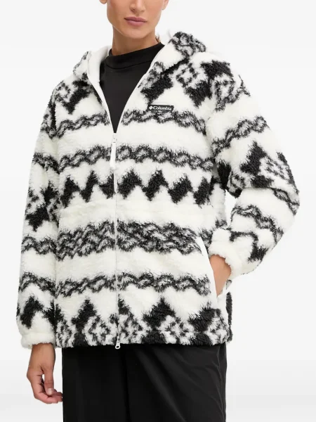 Geacă Columbia cu imprimeu geometric alb