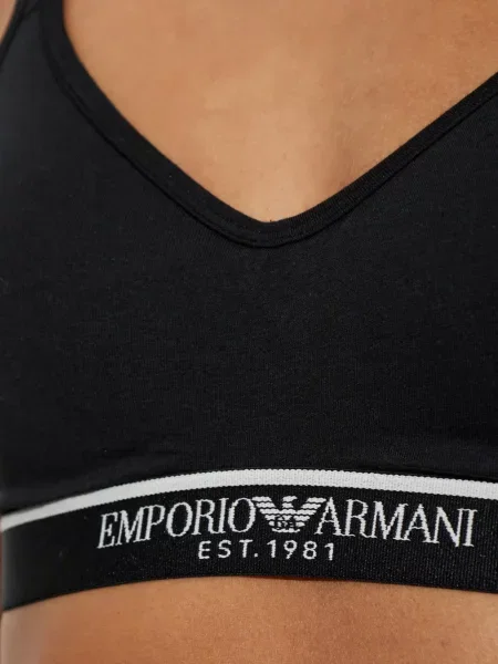 Podprsenka Emporio Armani s autogramem černá