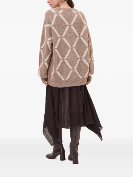 Pulover Ottod’ame cu imprimeu geometric maro