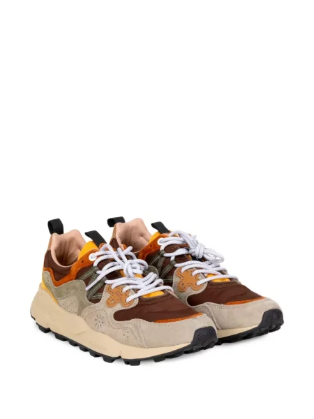 Sneakerși Flower Mountain cu model floral maro