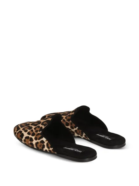 Papuci de casă Dolce & Gabbana cu imagine cu model leopard maro