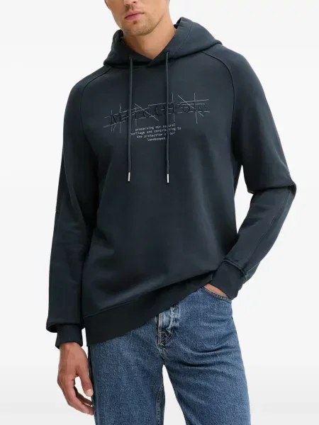 Суичър с качулка Marc O'polo бродиран синьо