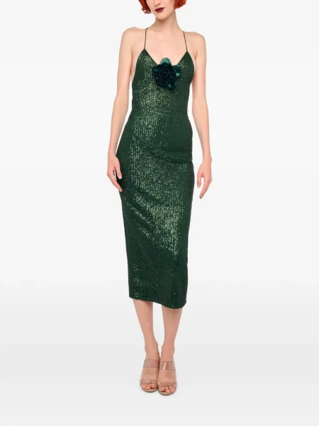 Spódnica midi Norma Kamali do kolan zielona