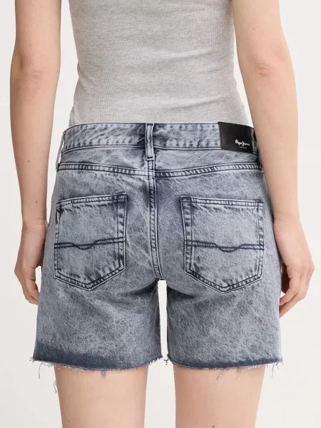 Джинсові шорти Pepe Jeans REGULAR SHORT MW DISTRESSED меланж середня посадка синій