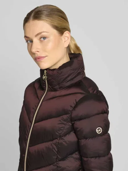 Płaszcz pikowany z kapturem i zapinane na błyskawiczny Michael Michael Kors