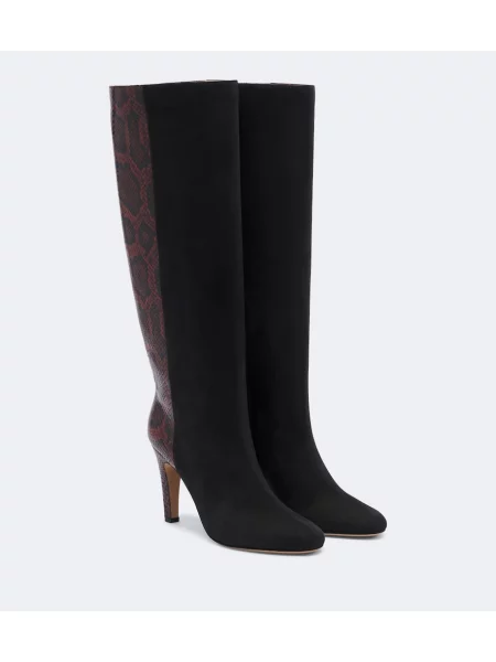 Cizme Ferragamo din piele de căprioară negru