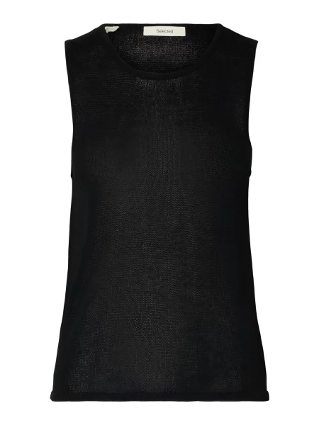 SELECTED Top brodat negru