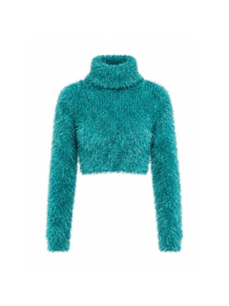 Sweter z golfem Dolce And Gabbana wełniany niebieski