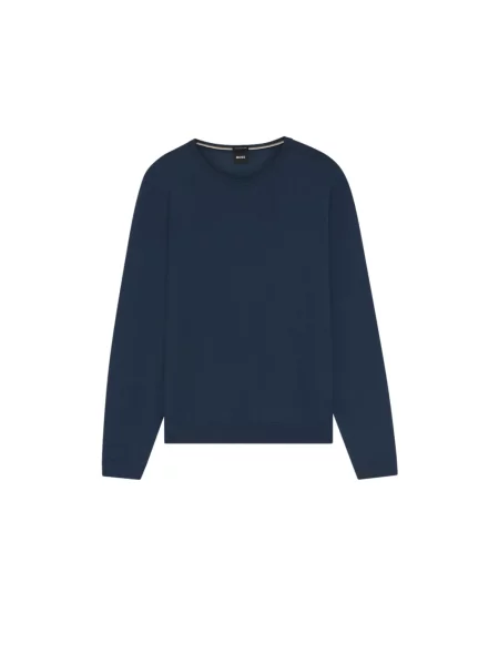 Lniany sweter Hugo niebieski
