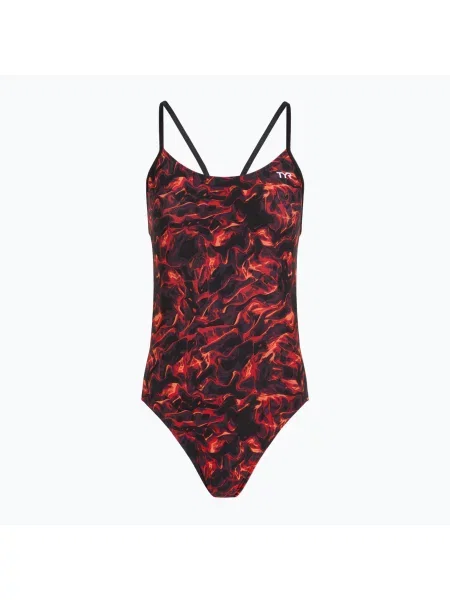 Jednodílné plavky TYR Durafast Elite Energy Cutoutfit red červené