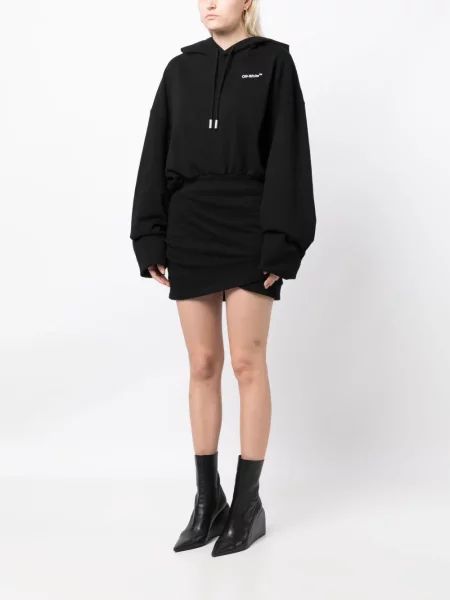 Hoodie Off-white με κέντημα λευκό