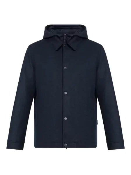 Geacă Woolrich cu glugă albastru