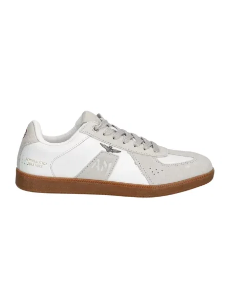 Sneakersy Aeronautica Militare skórzane beżowe