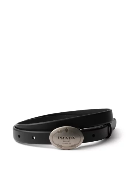 Cu centură curea Prada din piele negru