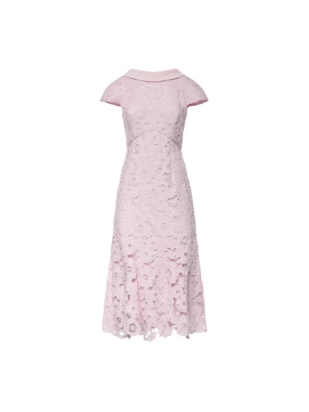 Sukienka midi Self-portrait koronkowa różowa