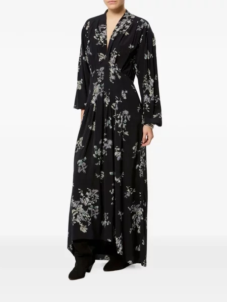 Gėlėtas raštuotas maxi suknele Marant Etoile juoda