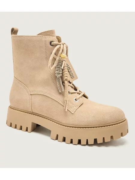 Guess Botine Fizzle | piele întoarsă bej