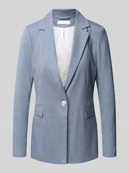 Żakiet o kroju slim fit z z patką Comma niebieska