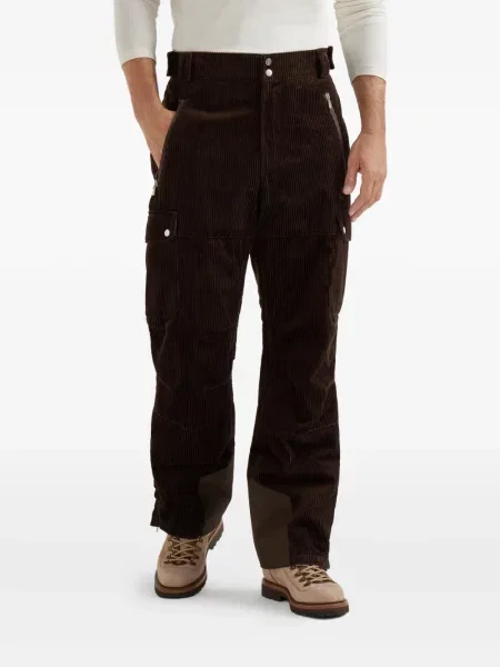 Pantaloni cargo Brunello Cucinelli de catifea cord maro
