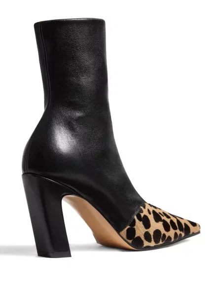 Botine Khaite cu imagine cu vârf pătrat negru