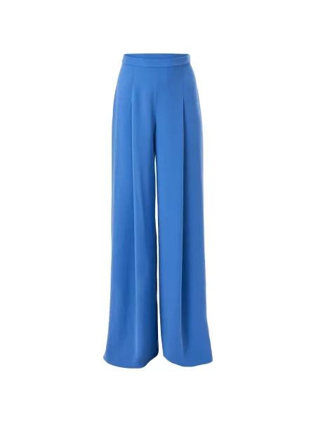 Talie pantaloni Carolina Herrera plisate cu picior lat albastru