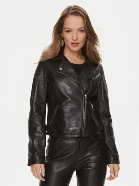 Кожено яке Guess преходен модел черно