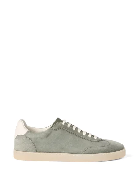 Sneakerși Brunello Cucinelli din piele de căprioară verde