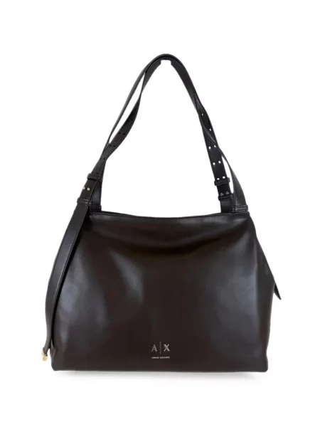 Geantă Armani Exchange cu autograf maro