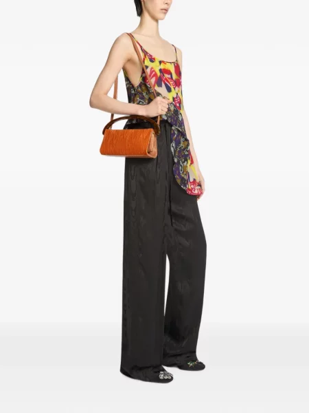 Geantă Dries Van Noten de catifea portocaliu