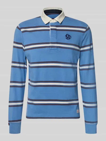 Koszulka polo o kroju regular fit z wyhaftowanym logo Superdry błękitna